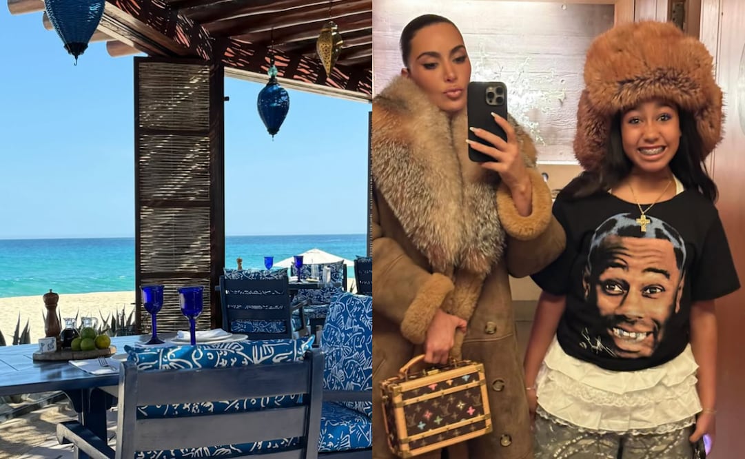 Kim Kardashian y su hija North West en México. Foto: Instagram oficial.