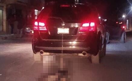 Amarran a perro a una camioneta y lo arrastran en Tula, Hidalgo