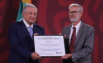OMS premia a AMLO por su labor a favor de la salud y contra del tabaco