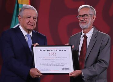 OMS premia a AMLO por su labor a favor de la salud y contra del tabaco