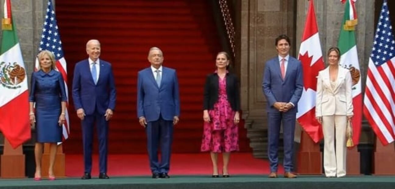 AMLO recibe a Biden y Trudeau en Palacio Nacional para iniciar Cumbre de Líderes de América del Norte