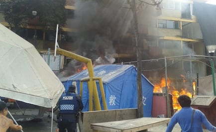 Se registra incendio en campamento de damnificados del Multifamiliar Tlalpan