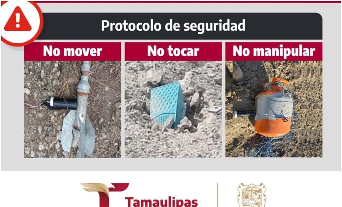 Las recomendaciones van dirigidas en caso de detectar materiales o sustancias en los caminos, brechas y campos agrícolas de Tamaulipas (24/01/2025). Foto: Especial