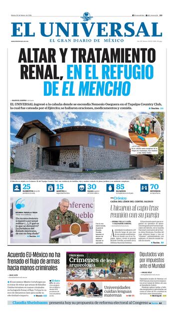 Portada impresa del 14 de febrero de 2026