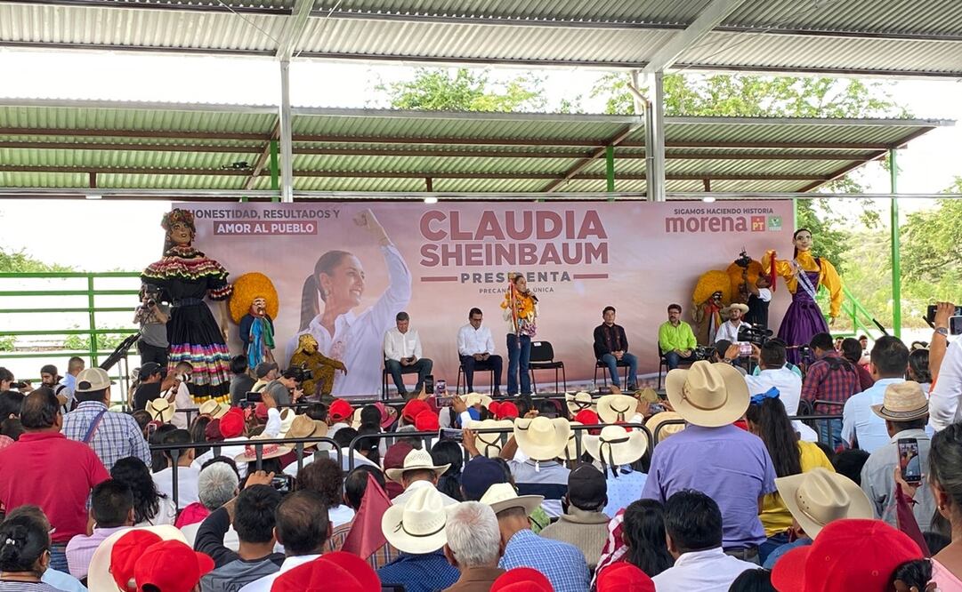 En el corazón de la montaña de Guerrero, Sheinbaum fue recibida por estudiantes del Tecnológico Nacional de México Campus Montaña, y cientos de militantes. Foto: Especial