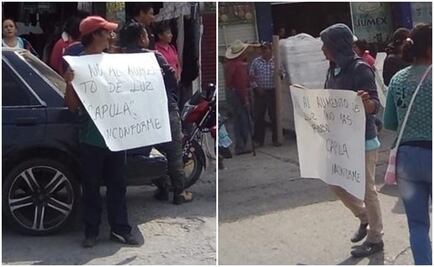 Detienen en Ixmiquilpan a empleados de CFE y los hacen caminar con carteles