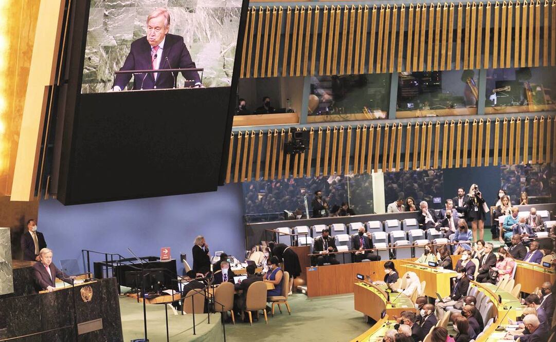El secretario general de la ONU, António Guterres, ayer en la apertura de la Asamblea General. Foto: AFP.