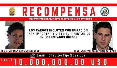 DEA eleva a 10 mdd recompensa por “Los Chapitos”
