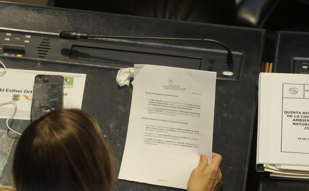 Sesión ordinaria en el Senado de la República en la que se discute la renuncia del fiscal general de la República Alejandro Gertz Manero (27/11/2025). Foto: Gabriel Pano / EL UNIVERSAL