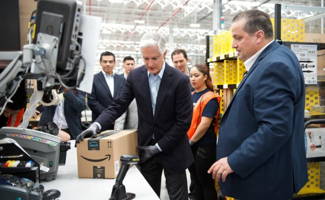 El gobernador Alfredo del Mazo inauguró el centro de distribución de Amazon en Tepozotlán
