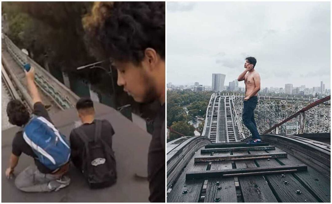 El autodenominado rooftopper, Selerdios, también ha escalado grúas y antenas de emblemáticos edificios de la CDMX. Foto: captura de videos 