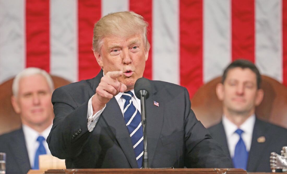 El presidente Donald Trump dará el martes su primer discurso del Estado de la Unión ante el Congreso y la nación. (JIM LO SCALZO. AP)