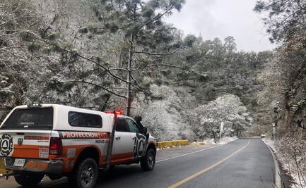 Reportan nevadas en zonas montañosas de Nuevo León 