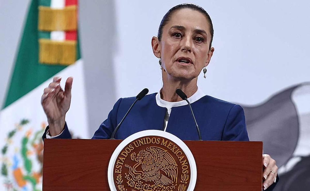La presidenta Claudia Sheinbaum en su conferencia matutina en Palacio Nacional. Foto: Berenice Fregoso/EL UNIVERSAL