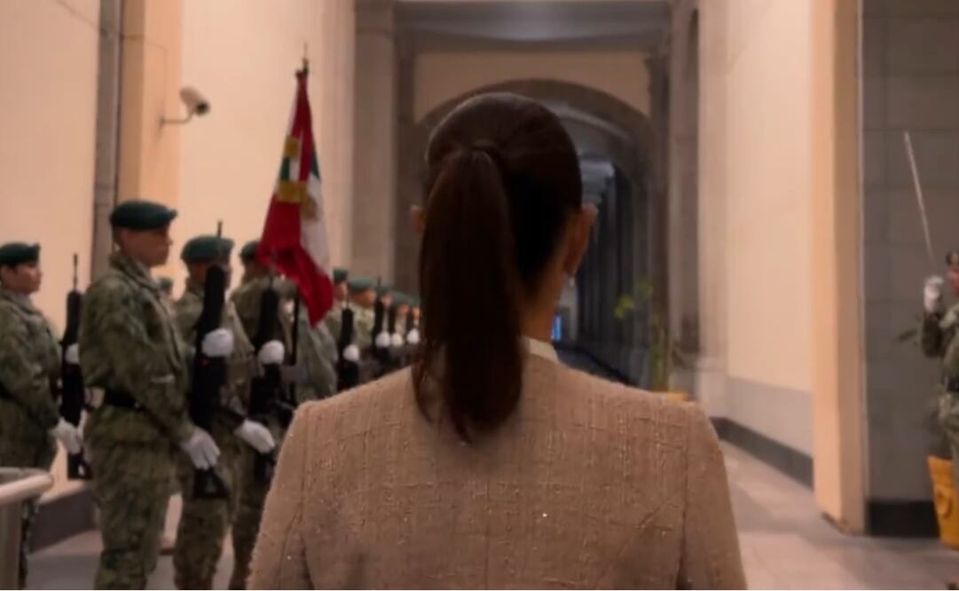 La presidenta Claudia Sheinbaum Pardo compartió un video de cómo es el saludo que hace antes de las 06:00 horas en Palacio Nacional, para la reunión con su gabinete de Seguridad. Foto: X @Claudiashein