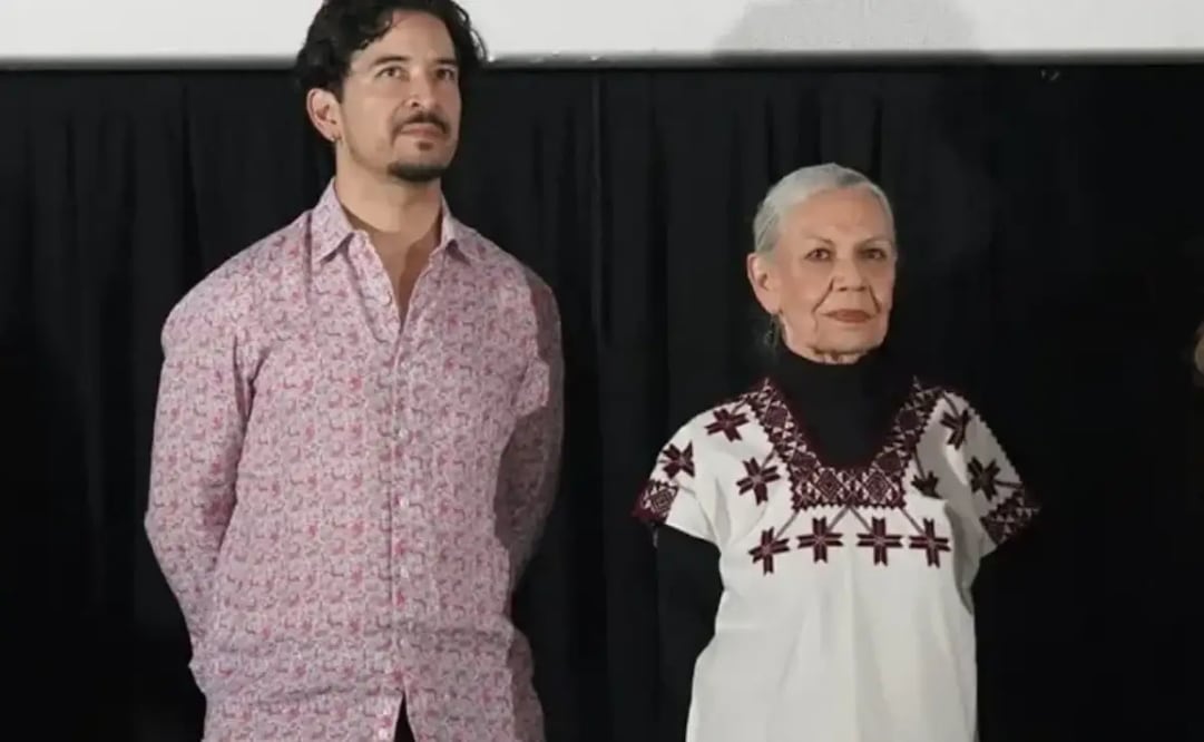 Saint Martin y la actriz Luisa Huertas, protagonista de "No nos moverán". Foto: Secretaría de cultura de Morelia.