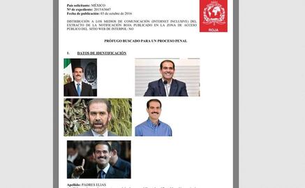 Interpol emite ficha roja para localizar a Padrés