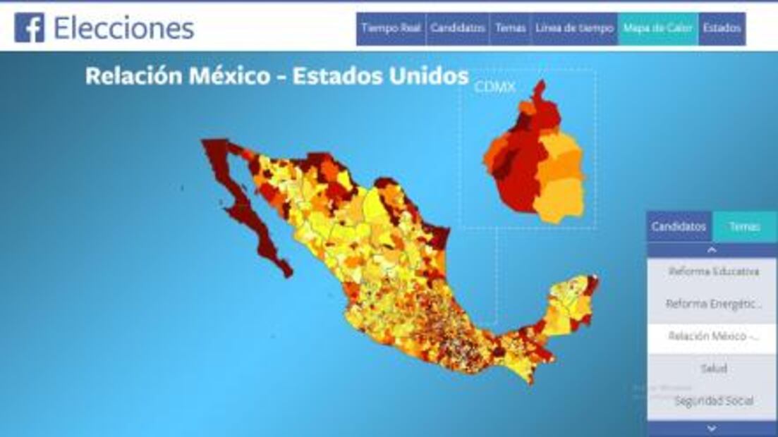 Relación México- EUA se posiciona en Facebook, previo al debate