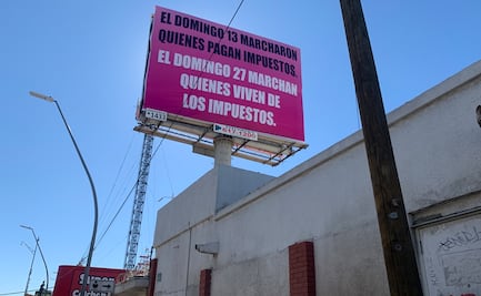 Colocan espectaculares en contra de la marcha de AMLO en Ciudad Juárez 