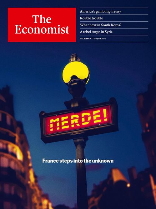 Portada de The Economist sobre la crisis política en Francia. Foto: tomada de X
