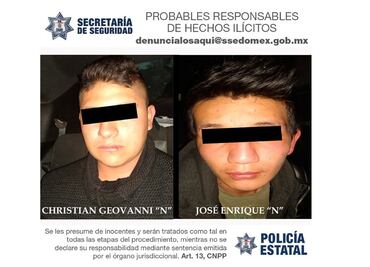 Detienen a 2 por presunto robo de una camioneta en Naucalpan