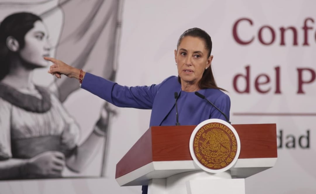 Presidenta Claudia Sheinbaum durante su conferencia de prensa desde Palacio Nacional este miércoles 25 de marzo de 2026. Foto: Carlos Mejía/ EL UNIVERSAL