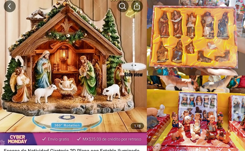 Plataformas como Te mu ofertan nacimientos a precios bajísimos, mientras que en mercados o tianguis como el de Sonora se ofrecen piezas chinas de poca calidad. Fotos: Christopher Cabello  / EL UNIVERSAL y Especial