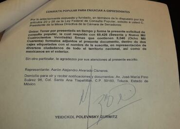 “Infla” Yeidckol cantidad de firmas entregadas al Senado; no llega a 70 mil