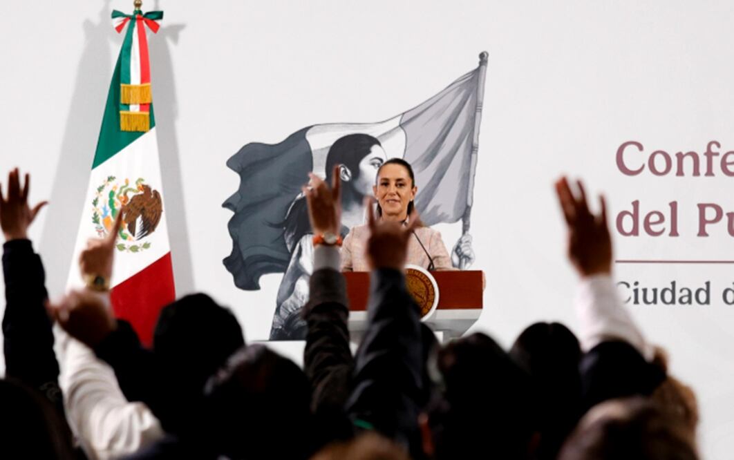 La presidenta Claudia Sheinbaum durante la mañanera del 29 de julio de 2025. Foto: Diego Simón Sánchez/EL UNIVERSAL