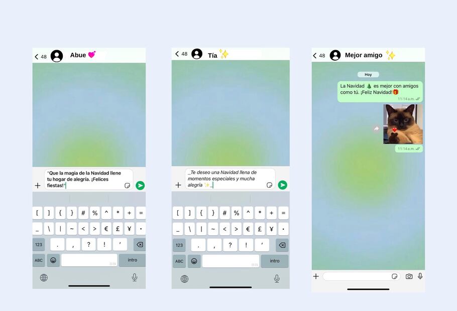 Envía mensajes navideños en WhatsApp. Foto: Captura de pantalla