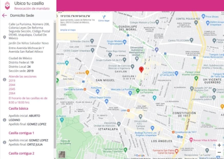 Así puedes ubicar tu casilla para votar en la revocación de mandato