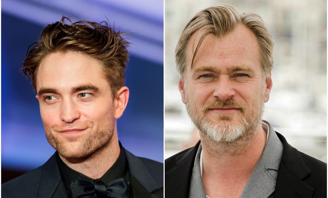 Robert Pattinson y Christopher Nolan. Foto: AFP y AP