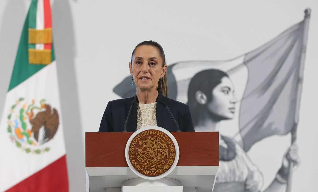 La presidenta Claudia Sheinbaum durante la mañanera del 30 de julio del 2025. Foto: Gabriel Pano / EL UNIVERSAL.