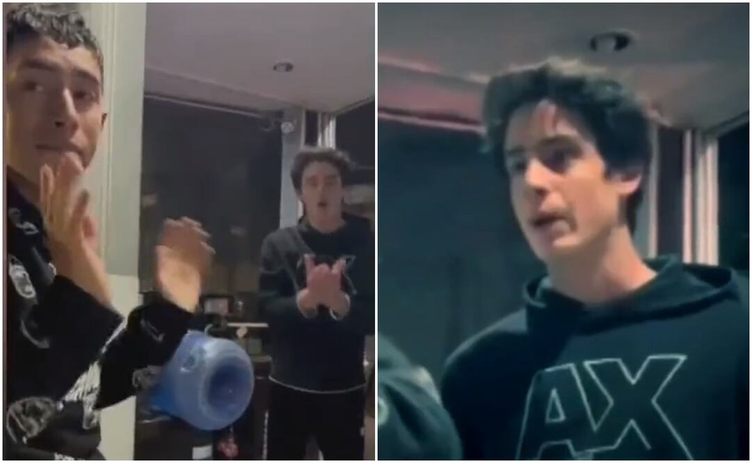 A la izquierda el joven guardia y a la derecha su agresor. Fotos: capturas de video