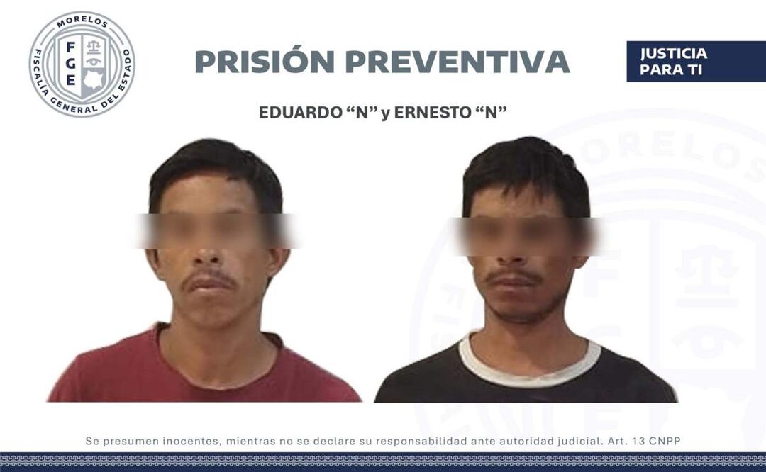 Procesan a dos sujetos por desaparición y asesinato de un menor de 10 años en Yecapixtla, Morelos (17/06/2025). Foto: Especial