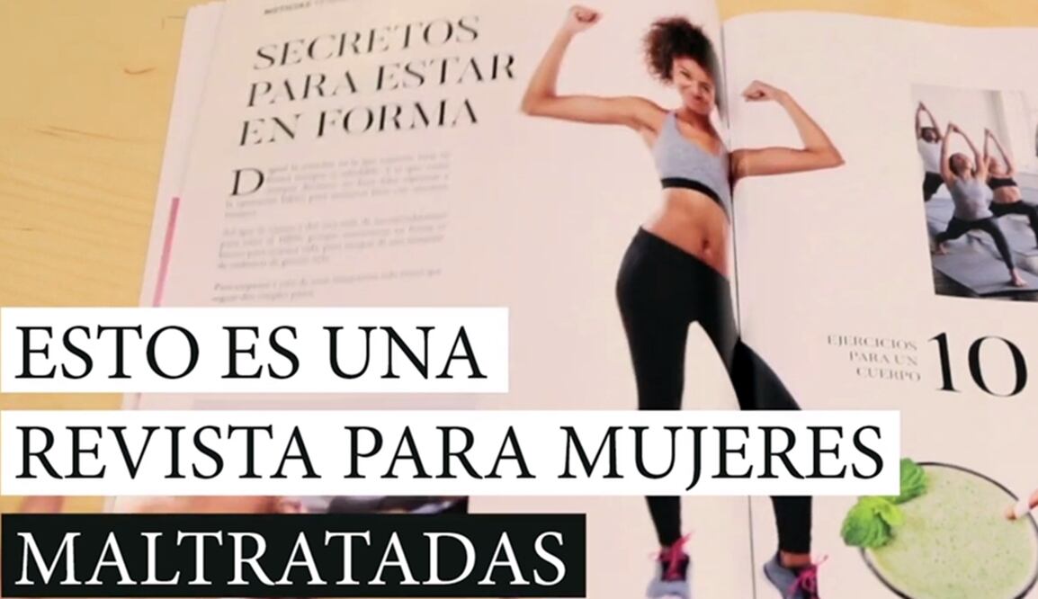 Se trata de una falsa revista de moda con tips para escapar de la violencia  / Foto: Youtube Ajuntament de Dénia