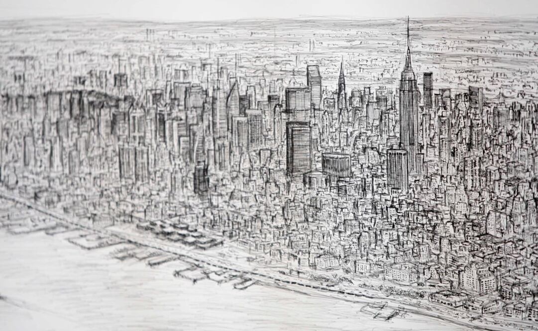 Dibujo de la ciudad de Nueva York. FOTO: Archivo.