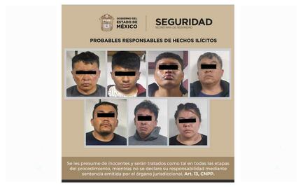 Detienen a 7 personas en el Estado de México; están acusados de asesinar a elemento de Secretaría de Seguridad mexiquense