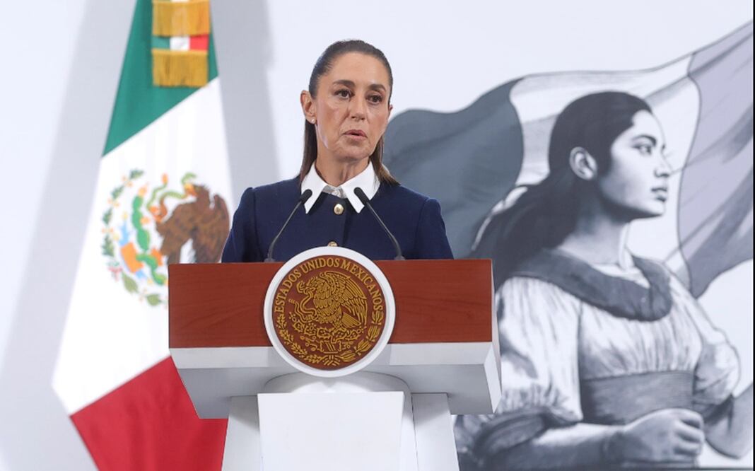La presidenta Claudia Sheinbaum Pardo durante la conferencia mañanera del 15 de julio de 2025. Foto: Gabriel Pano/EL UNIVERSAL