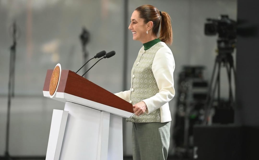 Presidenta Claudia Sheinbaum durante su mañanera desde Irapuato, Guanajuato (20/02/2026). Foto: Presidencia