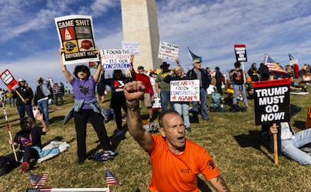 Protestan en Washington contra Trump tras victorias demócratas en comicios locales