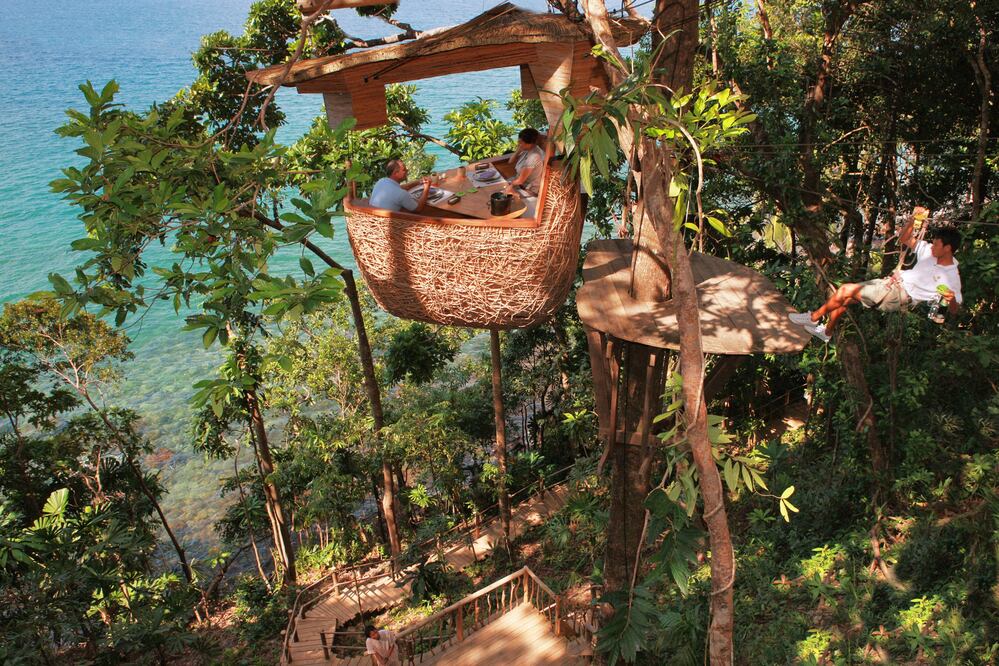 El restaurante se llama The Treepod Dining y se encuentra en una isla tailandesa.  (Foto: Soneva)