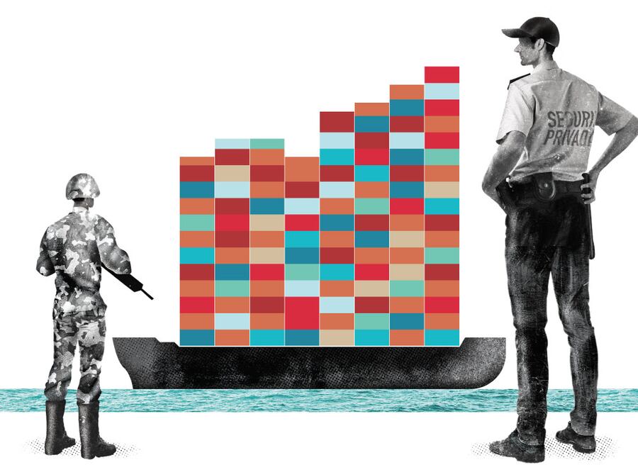 La marina contrata seguridad en Manzanillo. Ilustración de Ani Cortés