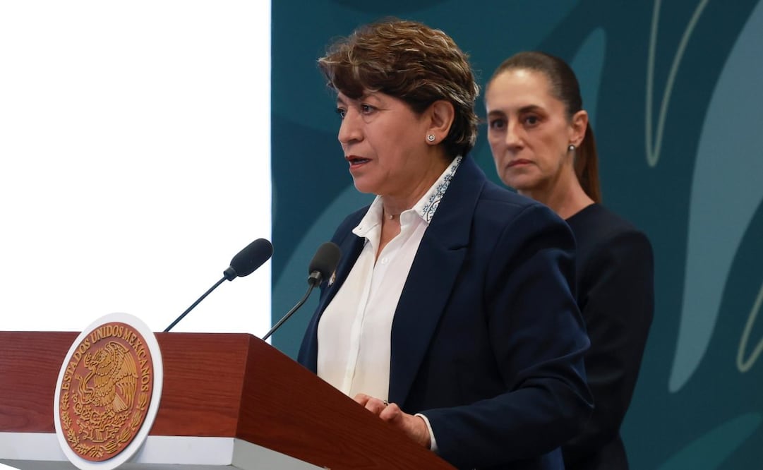 La gobernadora del Estado de México, Delfina Gómez Álvarez, en conferencia de prensa matutina desde Toluca el 22 de julio de 2026. Foto: Alejandro Vargas