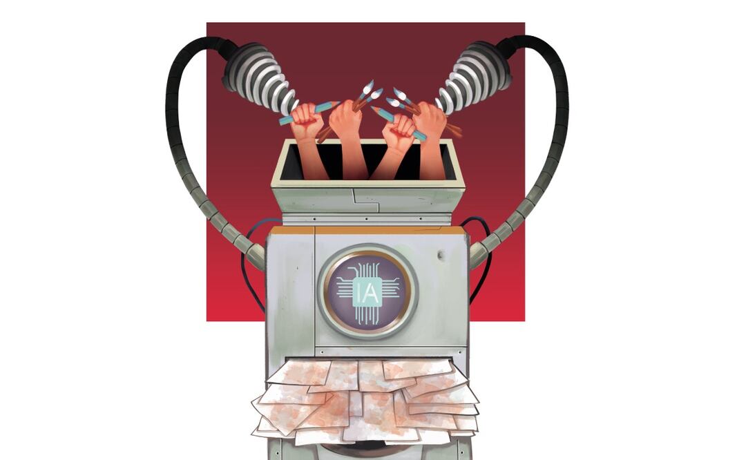 Artistas e ilustradores opinan sobre el uso de la IA.  |  Ilustración: Liliana Pedraza.