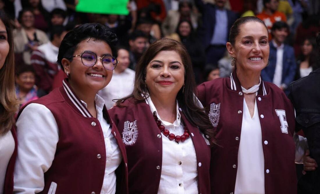 Clara Brugada y Claudia Sheinbaum en el Instituto Politécnico Nacional. Foto: Especial