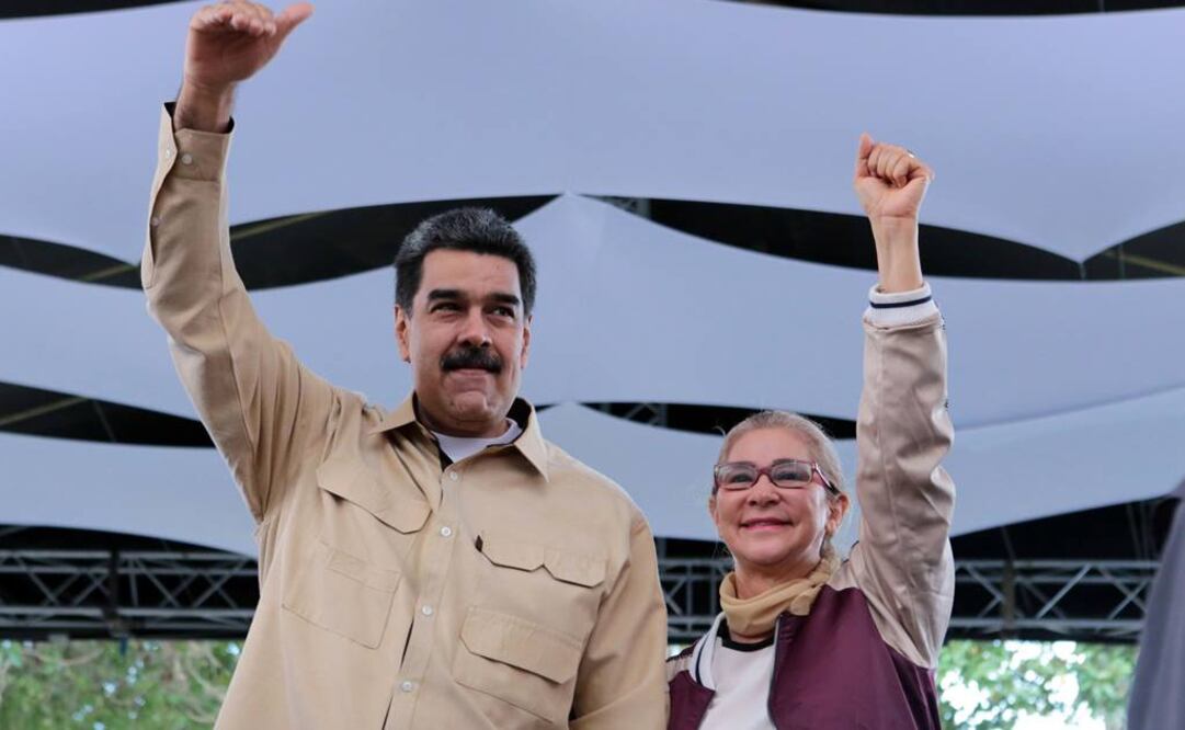 El Presidente de Venezuela, Nicolás Maduro, y su esposa Cilia Flores (Foto: AFP)