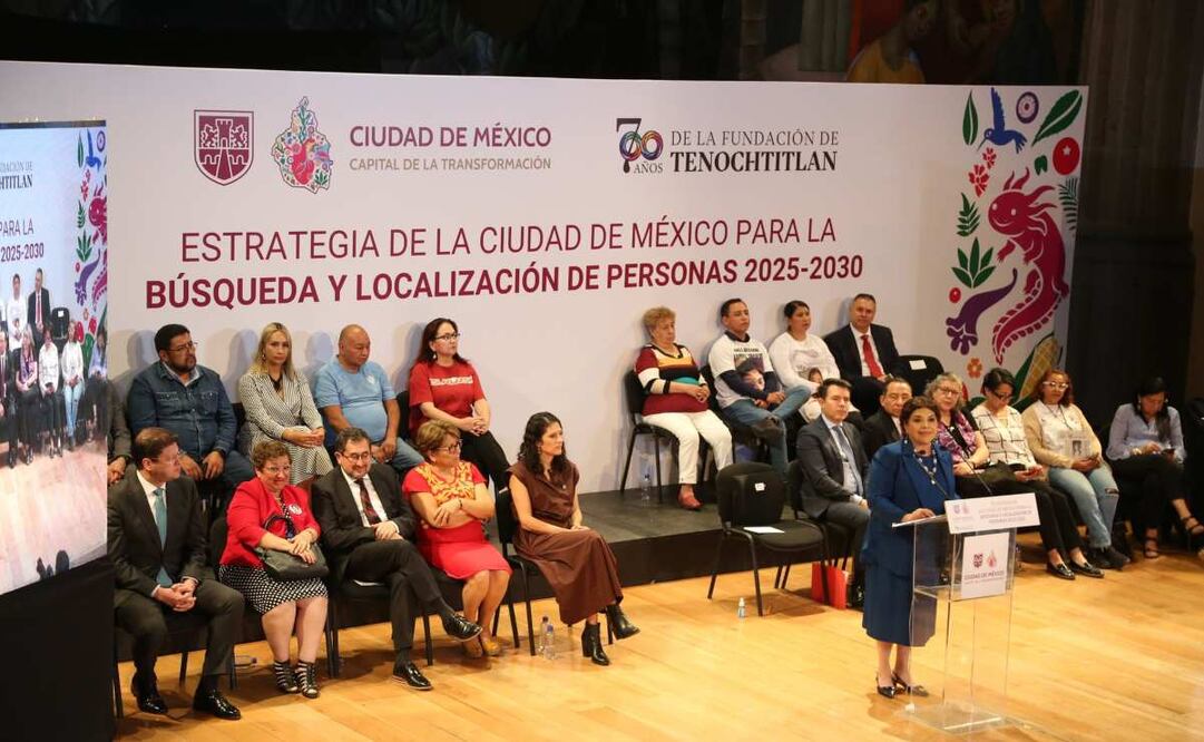 Clara Brugada presentó la "Estrategia de la Ciudad de México para la Búsqueda y Localización de Personas 2025 - 2030". Foto: @PabloVazC vía X