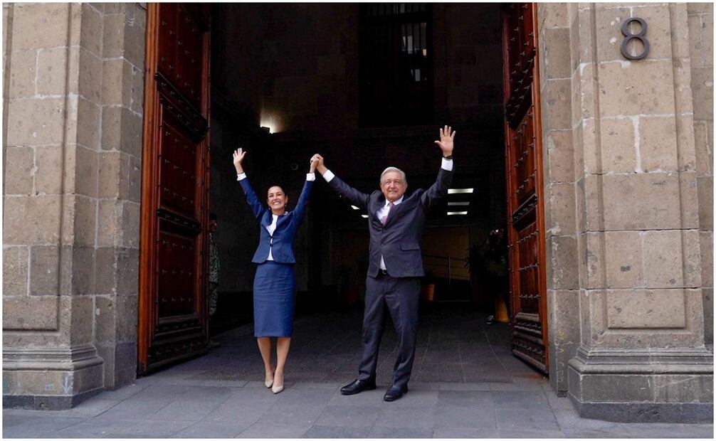 Claudia Sheinbaum con Andrés Manuel López Obrador. Foto: X