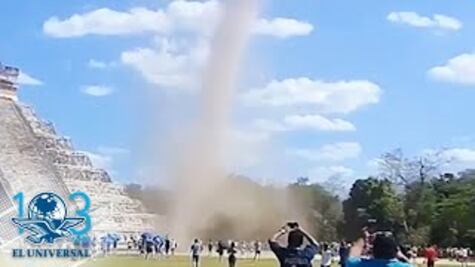 “Kukulcán está enojado”, captan “mini tornado” en zona arqueológica
